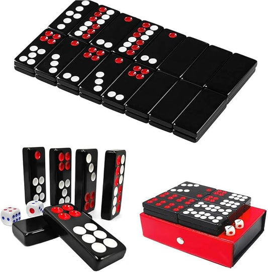 32PCS Pai Gow Tiles Game Set,Chinese Traditional Black Dominoes Pai Gow, Pai Gow Poker, Best Casino Game Party Fun Toy for Entertainemnt (16#)