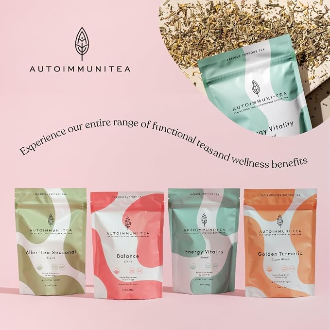 Organic Green Tea Loose Leaf Tea Bags – Energy Blend, Cortisol, Spearmint, Lemongrass, Ginkgo, Focus, Adrenal Support, AIP Herbal Energizing Blend for Cognitive Function, 15 Count