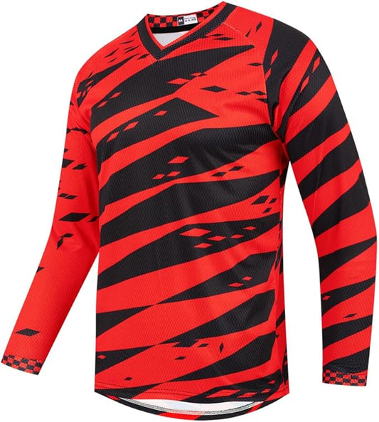 Youth Dirt Bike Jersey, Kids Mountain Bicycle Shirt Long Sleeve Powersports Children Downhill Jerseys for Big Kids