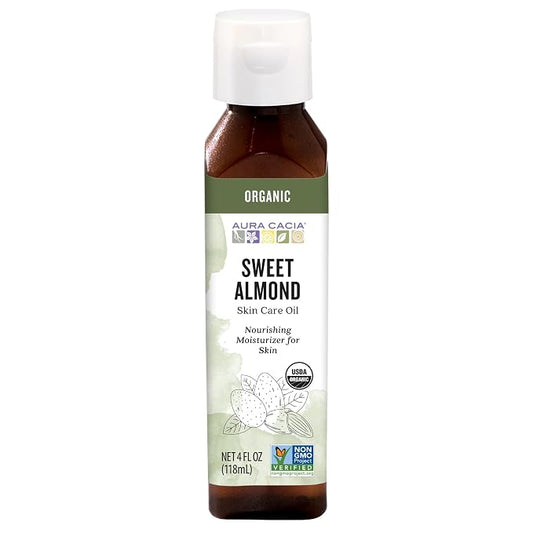 Aura Cacia Organic Skin Care Oil, Nurturing Sweet Almond, 4 Fluid Ounce
