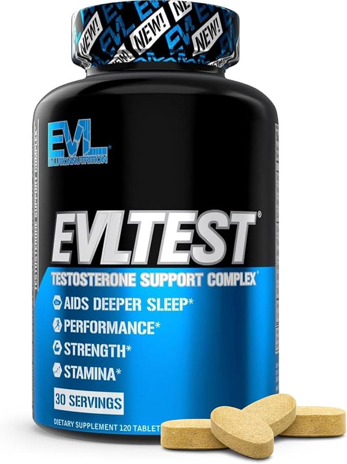 EVL Complete Testosterone Booster for Men - Post Workout Recovery Testosterone Supplement with DIM Plus D Aspartic Acid and Tribulus - EVLTest Estrogen Blocker for Men Post Workout Supplement