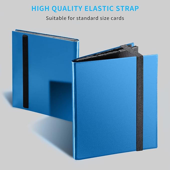 Card Binder, Upgraded 9 Pockets Trading Card Collection Binder for Cards, 360 Card Book Holder Album for Yugioh, MTG, TCG, Magic, Sports Cards - Blue