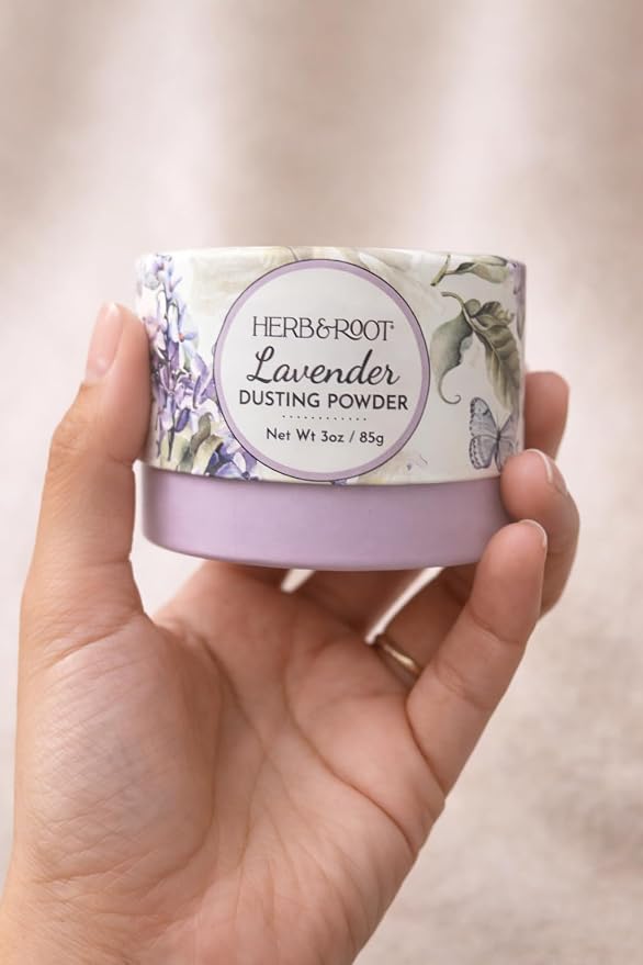 Lavender Dusting Powder (2 oz Travel Size) – Talc-Free Body Powder with Arrowroot & Magnesium for Odor & Moisture – Soothing Anti-Chafe Powder for Underarms, Bra Line & Body – Made in USA