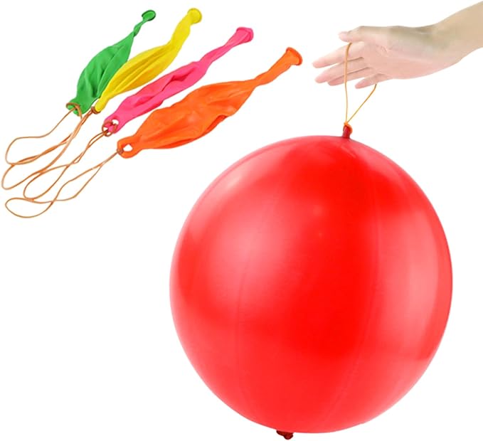 rubfac 25Pcs Punch Balloons, Party Favors for Kids, Thickened Heavy Duty Neon Punching Bouncy Balloon for Birthday Goodie Bag Stuffers Exciting Outdoor Play Supply