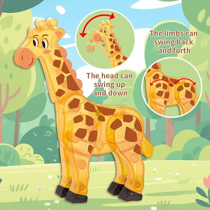 Magnetic Tiles Set Grassland Animals Theme Toys, Magnet Tiles Building Blocks Toys for Kids Ages 3+