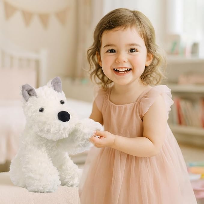 Adorable West Highland White Terrier Dog Plush Toy - 11.8" Soft Stuffed Animal Toy, Kid's Best Friend