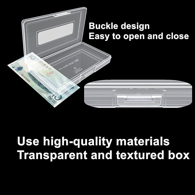MUDOR 200 Pieces Dollar Bill Holder with Storage Case, PP Material Clear Paper Money Currency Collection Sleeves Protector Bag, Banknotes Protector Slab Holder