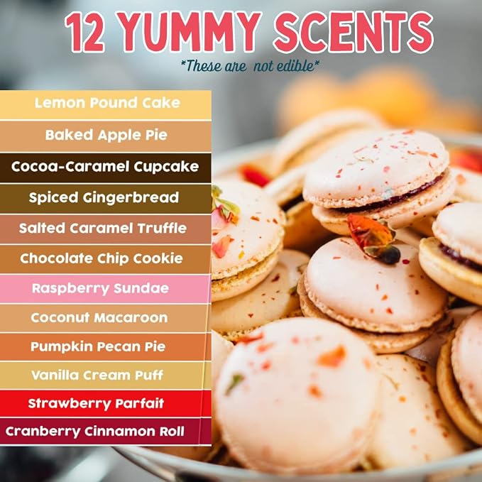 Dessert Scented Fragrance Oil Set (12 Pack) – 10ml Large Bottles, Sweet Bakery Scents for Diffuser, Aromatherapy, Candle Making, Soap, Slime & DIY Crafts – Vanilla, Chocolate, Caramel, Fruit