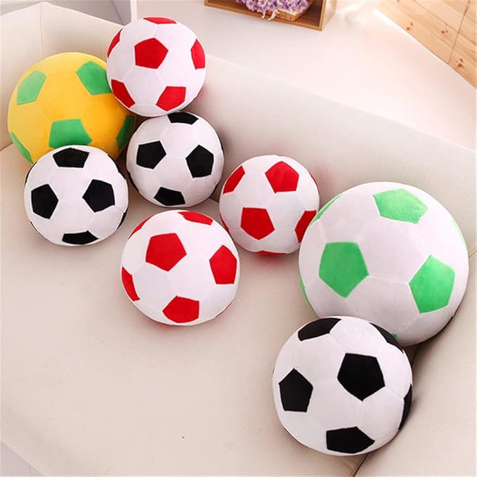 Plush Soccer Balls - Fluffy Stuffed Toy Soccer Ball Plush Pillow Soft Durable Stuff Soccerball Gift for Kids Boy Baby (Red - White,7.8inch/20cm)