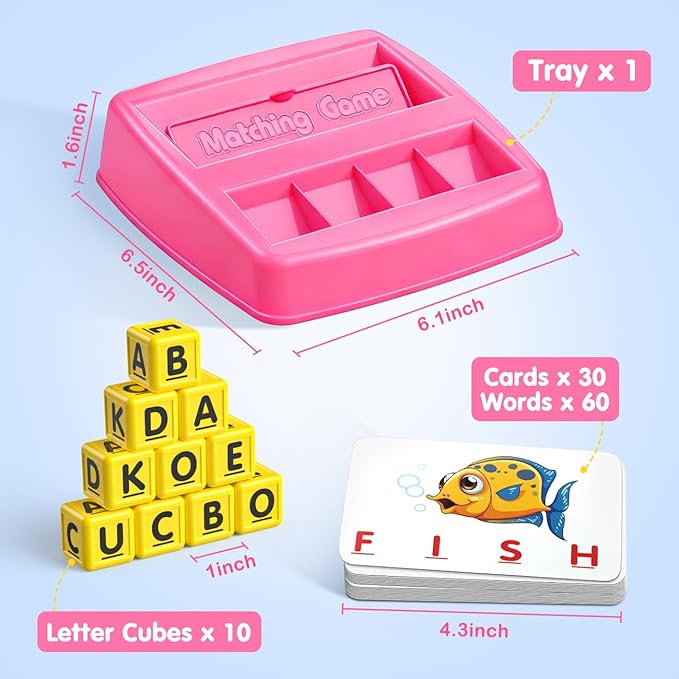 HahaGift Educational Toys for 2-5 Year Old Girl Gifts, Matching Letter Learning Games Activities, Christmas Birthday Gift for Toddler Kids Age 2 3 4 5 Year Olds Girls