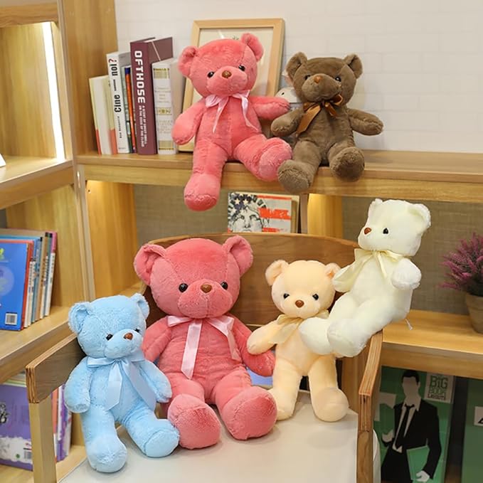 Teddy Bear Stuffed Animal, 12inch Teddy Bear Plush Toy, Birthday Valentine's Day Xmas Gifts for Kids Boys Girls Friends (A-Blue)