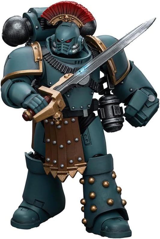 Joytoy Warhammer The Horus Heresy Sons of Horus 1:18 Action Figure Mecha Joy Toy MKIV Tactical Squad Sergeant with Power Fist Collection Model Anime 4.88 inch