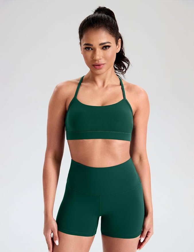 HeyNuts to Freest Womens Y Back Sports Bra, Spaghetti Strap Racerback Low Impact Workout Yoga Tops Padded A-C Cups *Updated