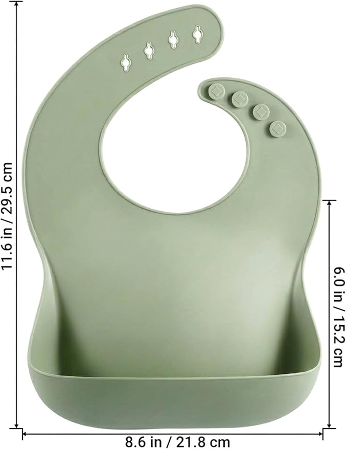 PandaEar Set of 3 Silicone Baby Bibs Waterproof, Soft, Unisex, 10-72 Months