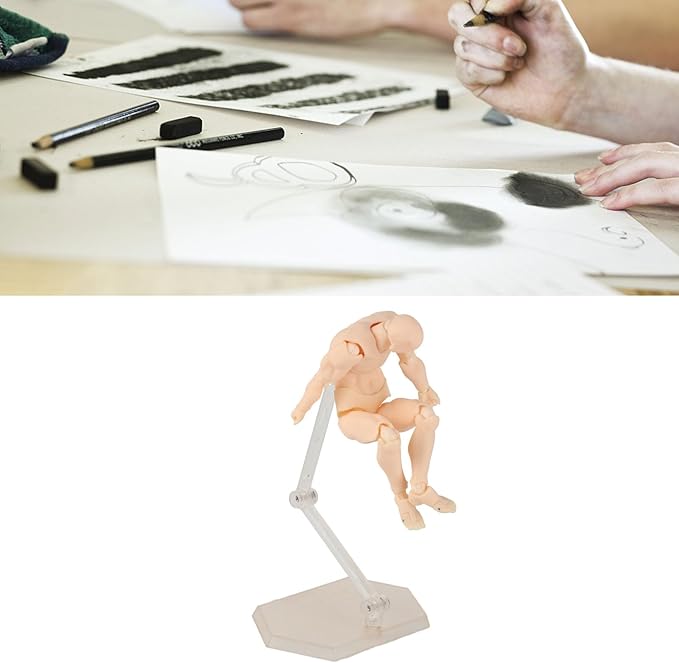 PVC Drawing Figure Action Mannequin, PVC Drawing Figure Model Drawing Figure Mannequin, Action Figure Body, for Sketching, Painting, Drawing, Female Artist (Male) (Man #11)