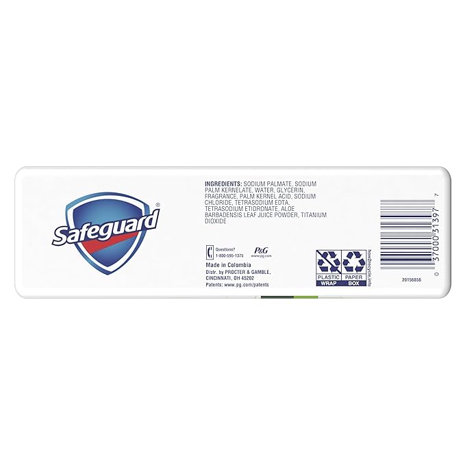 Safeguard Micellar Deep Cleansing Bath Bar Soap, Washes Away 99 Percent of Bacteria, Leaves Skin Soft, Fresh Clean Scent with Aloe, 3.2 oz,8 Count (Pack of 6)
