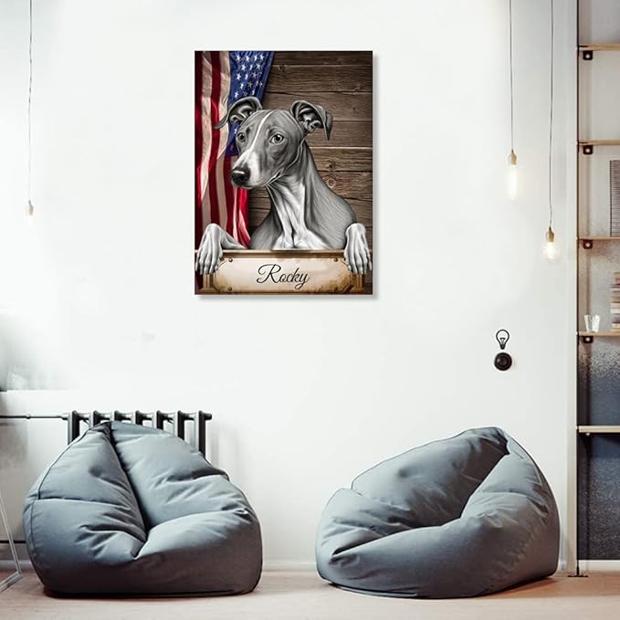 Custom Wooden Jigsaw Puzzles with Your Dog's Name on Italian Greyhound Art Print - 300 500 1000PCS Puzzles Game and Home Wall Decor