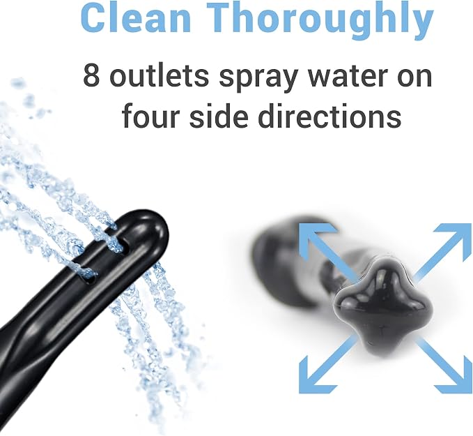 TopQuaFocus 10oz Enema Bulb Douche Bulb for Men or Women Colon Cleaning 4.8' Tip Anal and Vaginal Cleaner(Black)