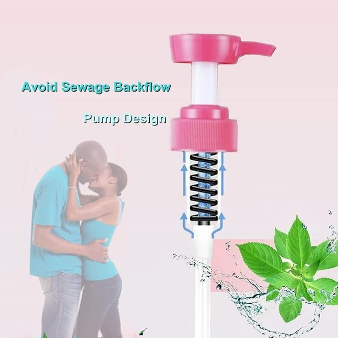 600ml Vaginal Cleaner- Enema Douche Vaginal Cleaning Kit, 5 Nozzltips-Reusable Manual Pressure Enema, Liquid Will Not Flow Back
