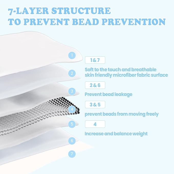 Weighted Blanket - 7 lbs White Heavy Blanket - Small Size Breathable Lap Blanket(41"x60", 7 lbs)