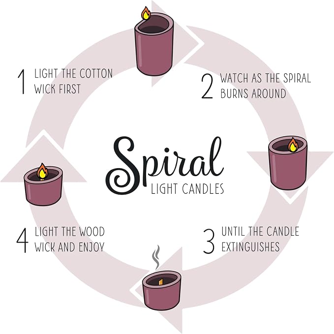 Spiral Light Candles - Cranberry Mango (Medium) | Cool Decorative Candle for Men & Women | Long Lasting Clean Burning Wax | Luxury Aromatherapy Gift for Birthdays & Housewarming |