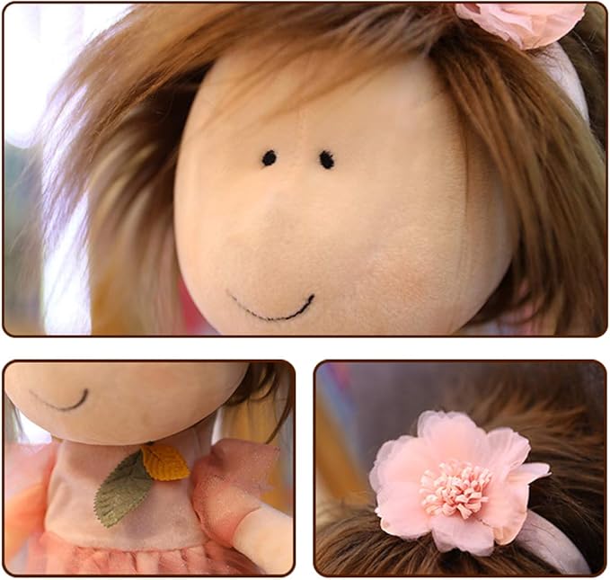 SCFBA Baby Doll with Clothes Cute Soft Rag Doll Beautiful Ragdoll Toy Handmade Rag Dolls Baby Girls Sleeping Partner Doll Xmas Gift
