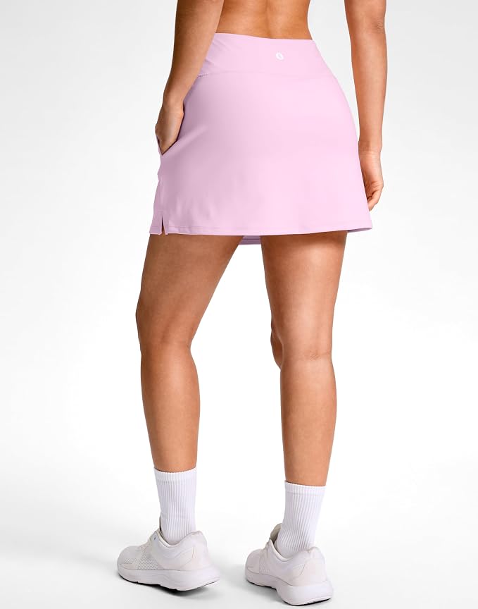 14"/16" Skorts with 3 Pockets | Side Slits, High Waisted, Built-in Shorts, A Line, Casual, Pickleball, Athletic, Golf, Tennis Skirt, for Women