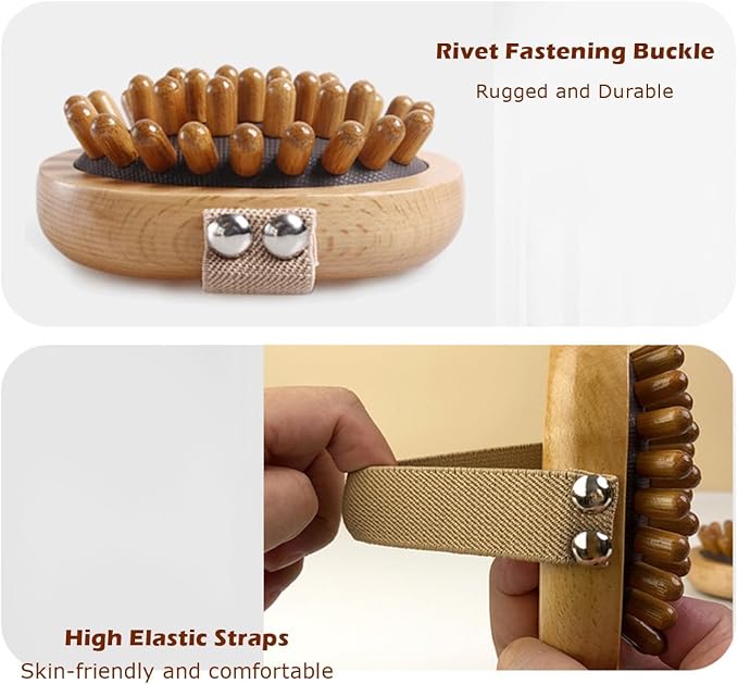 Fascia Massage Blaster Tool for Cellulite, Meridian Massage, Muscle Knots, Trigger Points, Cellulite Massager Tool for Body Tension Relief Promote Lymphatic Circulation Wood