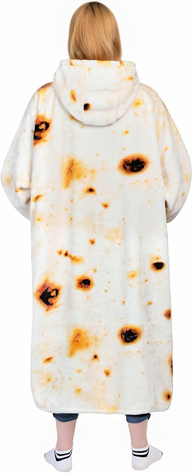Waitu Wearable Blanket Sweatshirt Gifts for Women and Men, Warm and Cozy Giant Blanket Hoodie, Thick Flannel Blanket with Sleeves and Giant Pocket - Burritos