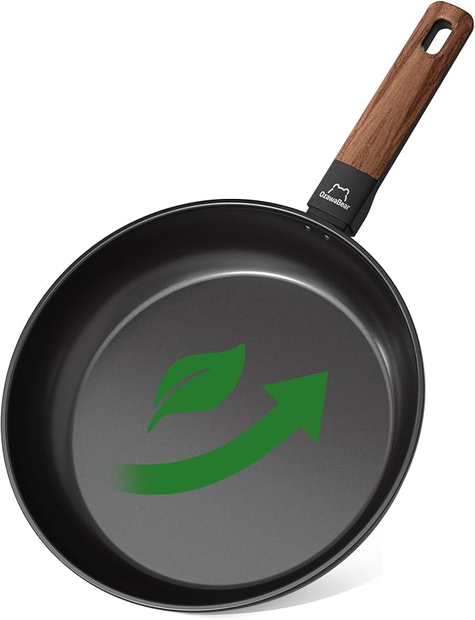 Non Stick Frying Pan Skillet, Titanium Coating Fry Pan Egg Pan Omelet Pan Nonstick, Healthy Induction Cookware Chef's Pan, PFAS PFOA & PTFE Free (11 Inch)