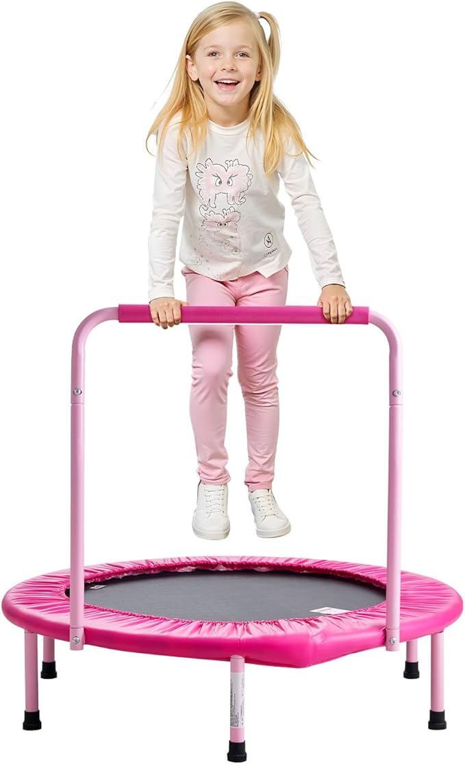 VEVOR 3FT Trampoline for Kids, 36" Trampolines Indoor/Outdoor Trampoline for Toddlers, Foldable Mini Baby Jump Toy with Foam Handle, Recreational Trampolines Birthday Gift for 3+ Years Kids