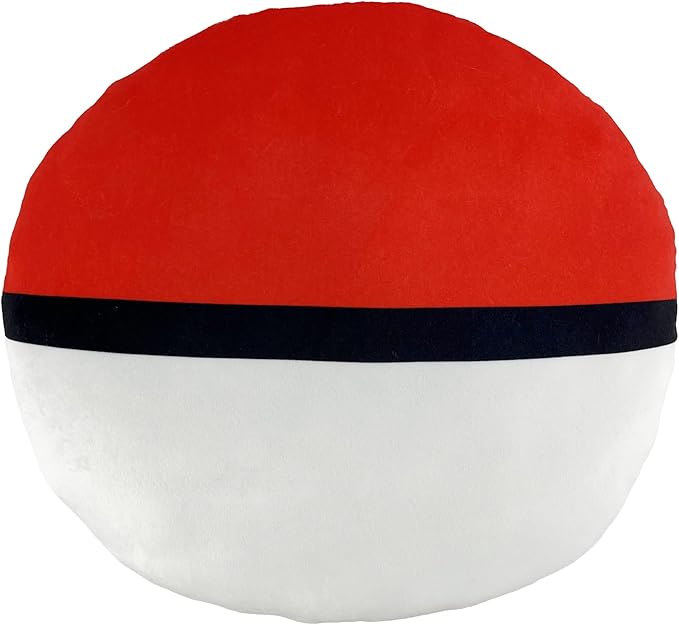 Northwest Pokemon Poke Ball Cloud Pillow 12" – Plush Pokemon Stuffed Toy, Kids Room Decor, Cartoon Character Pillow, Gift for Boys & Girls