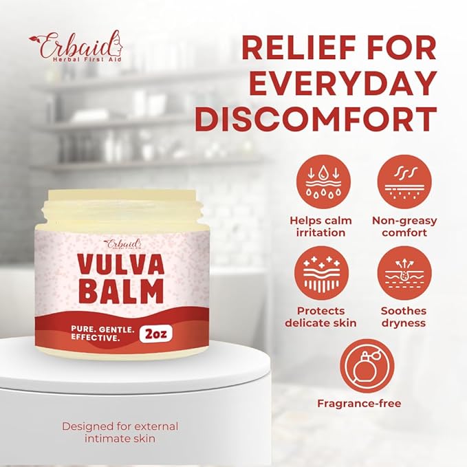 Vulva Balm – Vaginal Moisturizer for Women with Vaginal Dryness & Sensitive Skin – Natural Fragrance-Free Feminine Intimate Skin Care – Menopause & Postpartum Support – External Use Only, Made in USA