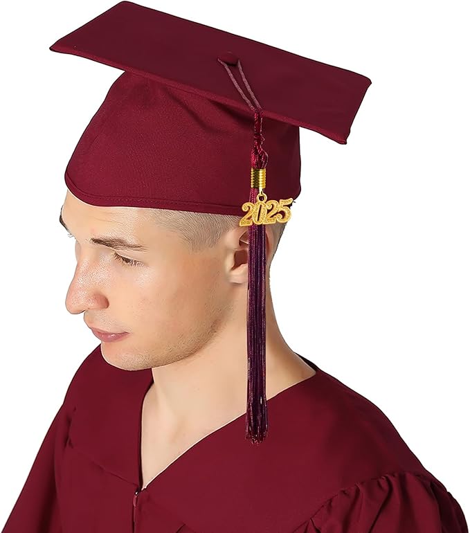 GraduationMall Matte Graduation Gown Cap Tassel Set 2025 for High School and Bachelor