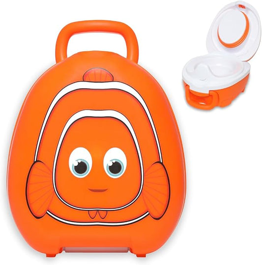 My Carry Potty - Clownfish Travel Potty, Award-Winning Portable Toddler Toilet Seat for Kids to Take Everywhere