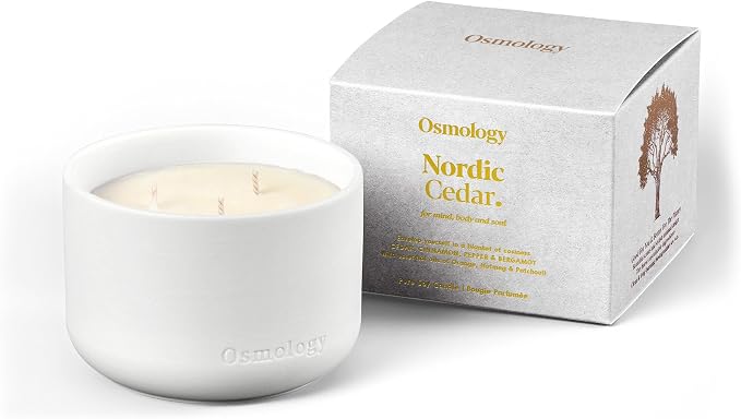 Nordic Cedar Aromatherapy Candle – Cedarwood, Cinnamon & Bergamot Scented Candle, Plant-Based Wax, 15.8 oz, 60 Hour Burn Time, Warm & Cozy Candle