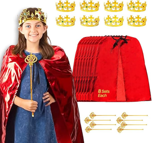 Tigerdoe King Party Set for Children - Royal King Costume - 24 pc Set for Kids- Dress Up for Pretend Play- Child Role Play- Costume Accessories