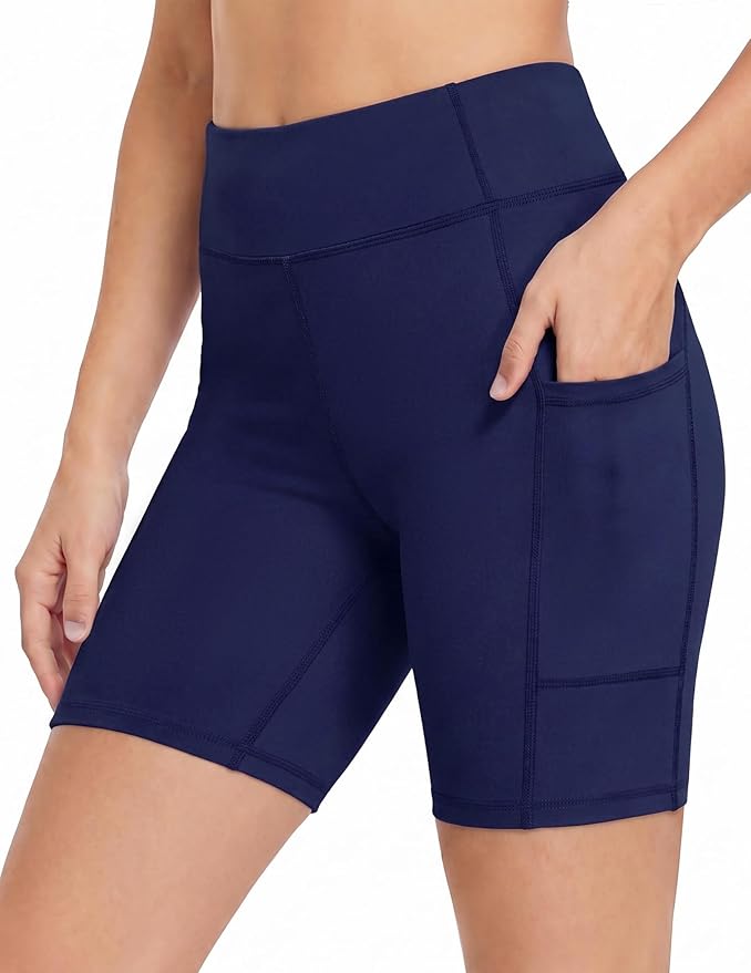 Zaclotre Girls Bike Shorts with Pockets Kids 5" High Waisted Yoga Workout Athletic Running Volleyball Spandex Shorts