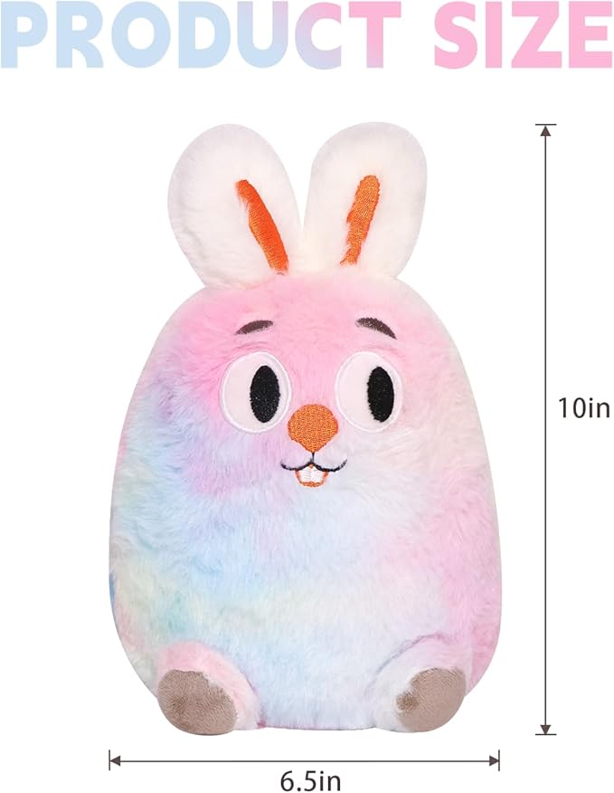 Rainbow Rabbit Plush Toy Rabbit Stuffed Animal Cute Easter Rabbit Plush Pillow Soft Plushie Doll Gifts for Kid Decor, Rainbow Rabbit Easter Plush（8 Inch）