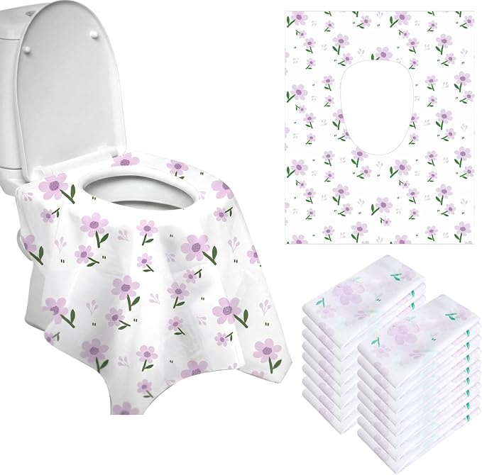 Travel Toilet Seat Cover Disposable 20 Pack Individually Wrapped Waterproof Potty Training Covers Large Public Restroom Toilet Seat Covers for Kids and Adults Trip Airplane