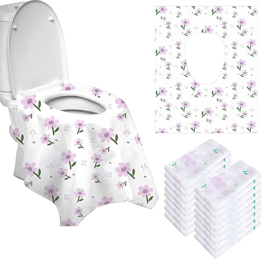 Travel Toilet Seat Cover Disposable 20 Pack Individually Wrapped Waterproof Potty Training Covers Large Public Restroom Toilet Seat Covers for Kids and Adults Trip Airplane