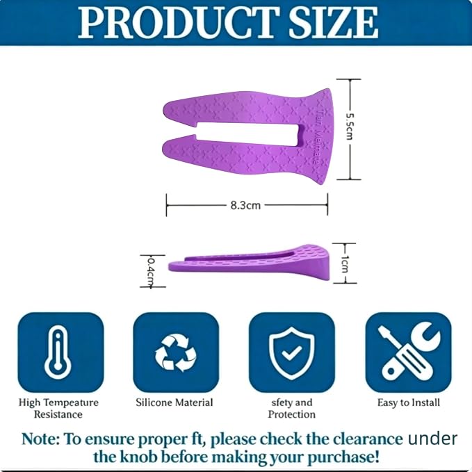 Universal Stove Knob Locks(2Pack Purple + 3Pack Blue) Child Proof Gas Stove Safety Lock with Key, Easy Install No Tools Needed, Heat Resistant Baby Proofing Essentials for Kitchen Cooktop