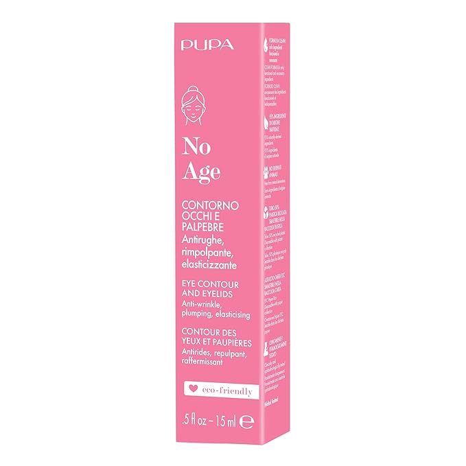 Pupa Milano No Age Contour and Eyelids, 0.5 oz - Eye Cream - Under Eye Cream - Eye Firming, Plumping - With Cranberry Extract - Brightening Eye Cream (Pack of 2)