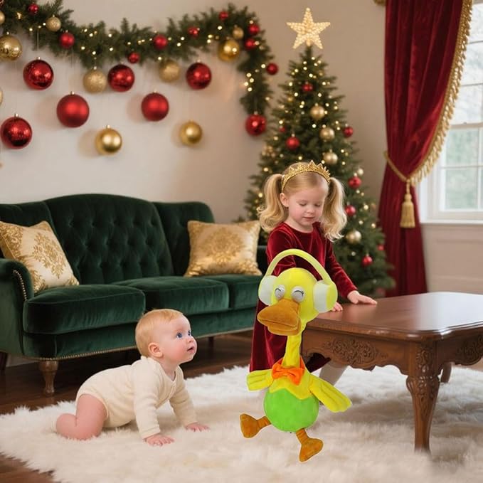 Talking Repeat Duck, Imitation Recording Duck, Music Song Duck, Children's Toy Gift Duck, Plush Duck, Smart Toy Duck (Earphone)