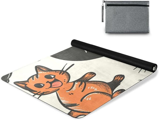 Comic Naughty Cats Yoga Mat for Home Workout Fitness Mat for Women Non Slip Exercise Mats with Storage Bag
