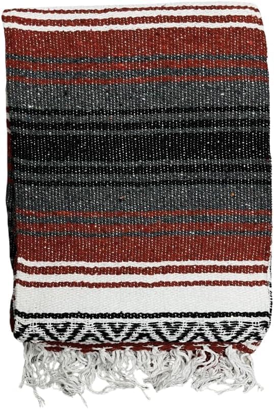 Open Road Goods Bulk Falsa Blankets - Handwoven Authentic Mexican Falsa - Great for Weddings, Yoga, Beach, Picnics, or Mexican Throw! (Rust, 7 Pack)
