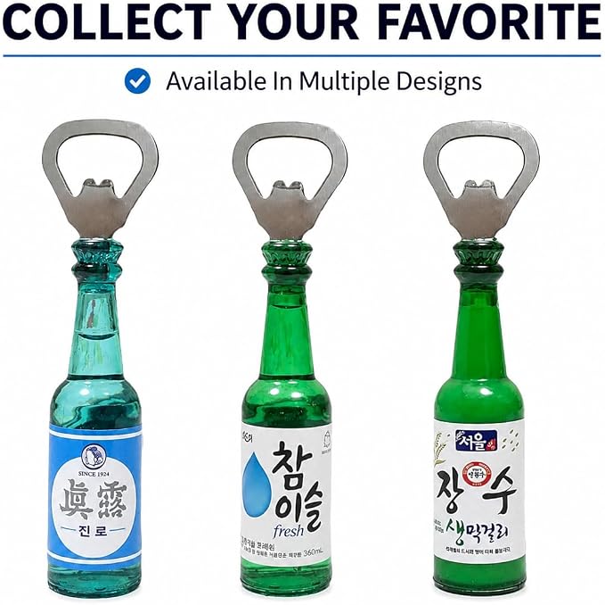 Korean Soju Bottle Magnet Bottle Opener | Fridge, Bar Kitchen, Souvenir Gift