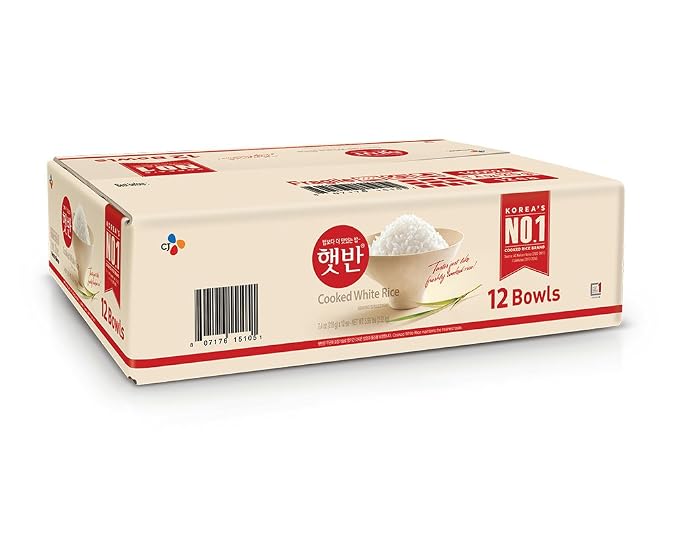 CJ Rice Cooked White Hetbahn, Gluten-Free & Vegan, Instant & Microwaveable, 7.4 Ounce (Pack of 24)