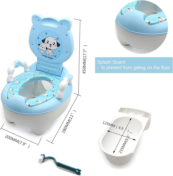 HongK- Portable Baby Kids Blue Bear Portable Potty Training Toilet Seat With Pad Toddler Lovely Toilet Comfortable Soft Seat Stool Chair [P/N: ET-BABY003-BLUE]