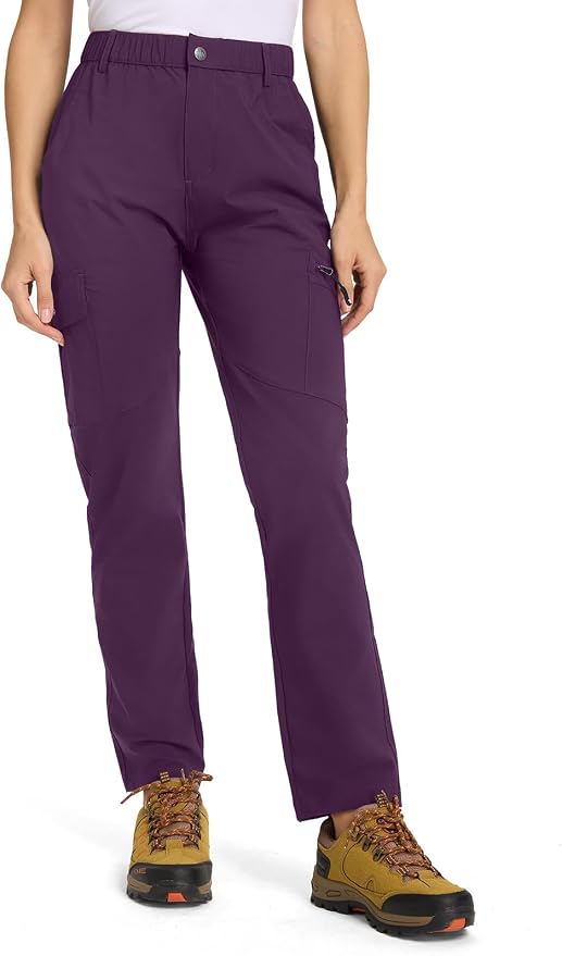 TBMPOY Women's Hiking Cargo Pants Lightweight Water Resistant Quick Dry Fishing Camping Travel Work Pant with 6 Pockets